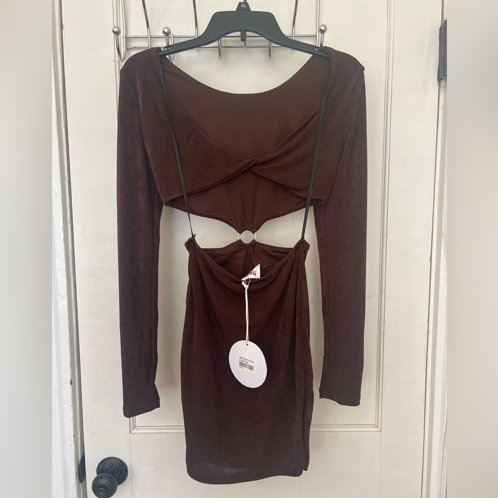 PRINCESS POLLY HENLEY OPEN BACK MINI DRESS